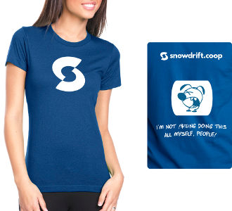 t-shirt:
      women's blue